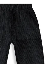Pantalon en velours côtelé noir pour garçon