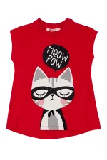Meow Pow Kız Çocuk T-shirt Tayt Takım