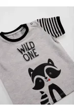 Rakun Erkek Bebek T-shirt Kapri Şort Takım