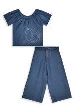 Romantik Kedi Kız Çocuk Bluz Pantolon Takım