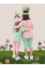 Ensemble de 2 débardeurs et leggings roses et menthe pour filles