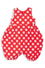 Red and White Polka Dot Girl's Balloon Jumpsuit