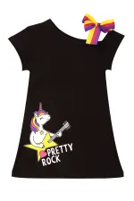 Robe noire de fille licorne rock