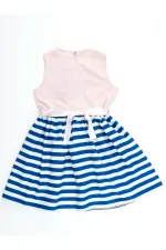 Floral Striped Girl's Pink Formal Dress