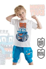Monster Truck Erkek Çocuk T-shirt Kapri Şort Takım