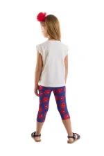 Ensemble t-shirt et legging pour fille à motif coquelicot rouge
