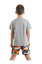 Uçak Erkek Çocuk T-shirt Kamuflaj Şort Takım