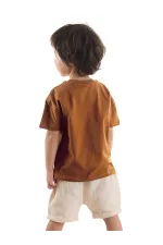 Erkek Bebek Çocuk Müslin Şort T-shirt Takım