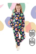 Ensemble de survêtement bleu marine coloré pour filles