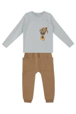 Cepte Kaplan Erkek Çocuk T-shirt Pantolon Takım