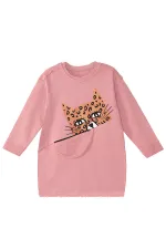 Leopar Cepli Kız Çocuk Elbise