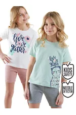 Ensemble pyjama 2 pièces pour fille à fleurs