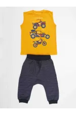 Motocross Erkek Çocuk T-shirt Kapri Şort Takım