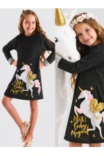 Robe de fille licorne ailée