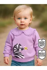 Zebra Kız Bebek Lila Sweat