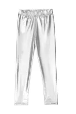 Leggings argentés métallisés brillants pour filles