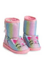 Bottes à paillettes couleur chat pour fille