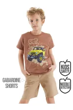 Jeep Mood Erkek Çocuk T-shirt Gabardin Şort Takım