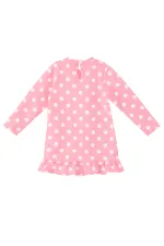 Ayıcık Kız Bebek Puantiyeli Pembe Elbise