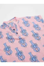 İstakoz Erkek Çocuk Pembe Kısa Kol Yazlık Gömlek