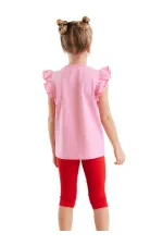 Çilek Kız Çocuk T-shirt Tayt Takım
