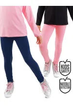 Navy Blue and Pink Girls' 2-Pack Leggings