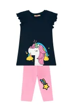 Unicorn Gücü Kız Çocuk T-shirt Tayt Takım