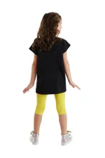 Zebracorn Siyah Kız Çocuk Tunik Tayt Takım