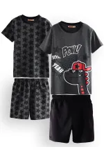 Yıldızlı Dino Erkek Çocuk 2'li Pijama Takımı