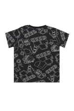 Araba Erkek Bebek Siyah T-Shirt Kapri Şort Takım