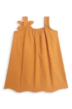 Robe jaune à manches fleuries pour fille