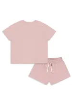 Ensemble t-shirt et short rose oversize pour fille