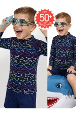 UV Korumalı Köpekbalığı Erkek Çocuk Mayo T-shirt