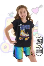 Unicorn Skateboarding Girl's T-shirt and Shorts Set