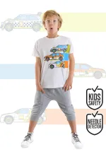 Yarışçı Erkek Çocuk T-shirt Kapri Şort Takım