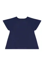 Çiçekli Kedi Kız Çocuk T-shirt Poplin Şort Takım