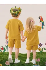 Oversize Hardal Unisex T-shirt Şort Takım
