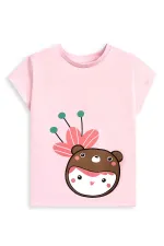 Ayı Şapkalı Kız Çocuk T-shirt Tayt Takım