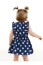 Puanlı Çilek Kız Bebek Poplin Elbise
