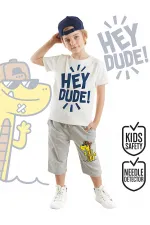 Hey Dude Erkek Çocuk T-shirt Kapri Şort Takım