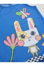 Robe bleue à carreaux pour fille