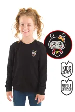 Sweat-shirt noir pour fille coccinelle