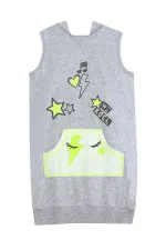 We Rock Grey Melanj Kapüşonlu Kız Çocuk Elbise