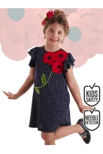 Robe à pois pour fille avec fleurs