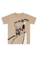 Komik Dino Erkek Çocuk T-shirt Kapri Şort Takım