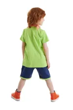 3D Yeşil Korsan Çocuk T-shirt Şort Bandana Takım