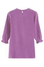 Floral Girl's Lilac Velvet Dress