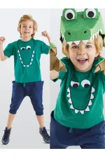 Komik Timsah Erkek Çocuk T-shirt Baggy Şort Takım