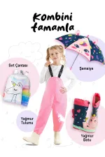 Kalpli Unicorn Kız Çocuk Lacivert Şemsiye