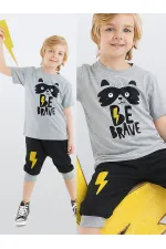 Rakun Erkek Çocuk T-shirt Kapri Şort Takım
